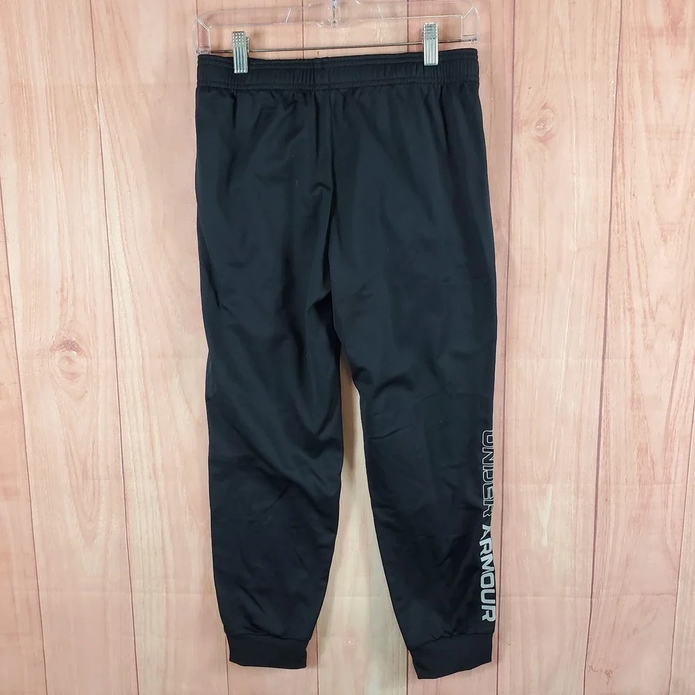 Under Armour Brawler 2.0 Boys Jogger Pants Medium Black Fleece Lined Tapered Leg